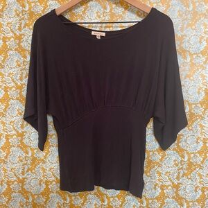Bordeaux Black 3/4 Sleeve Top